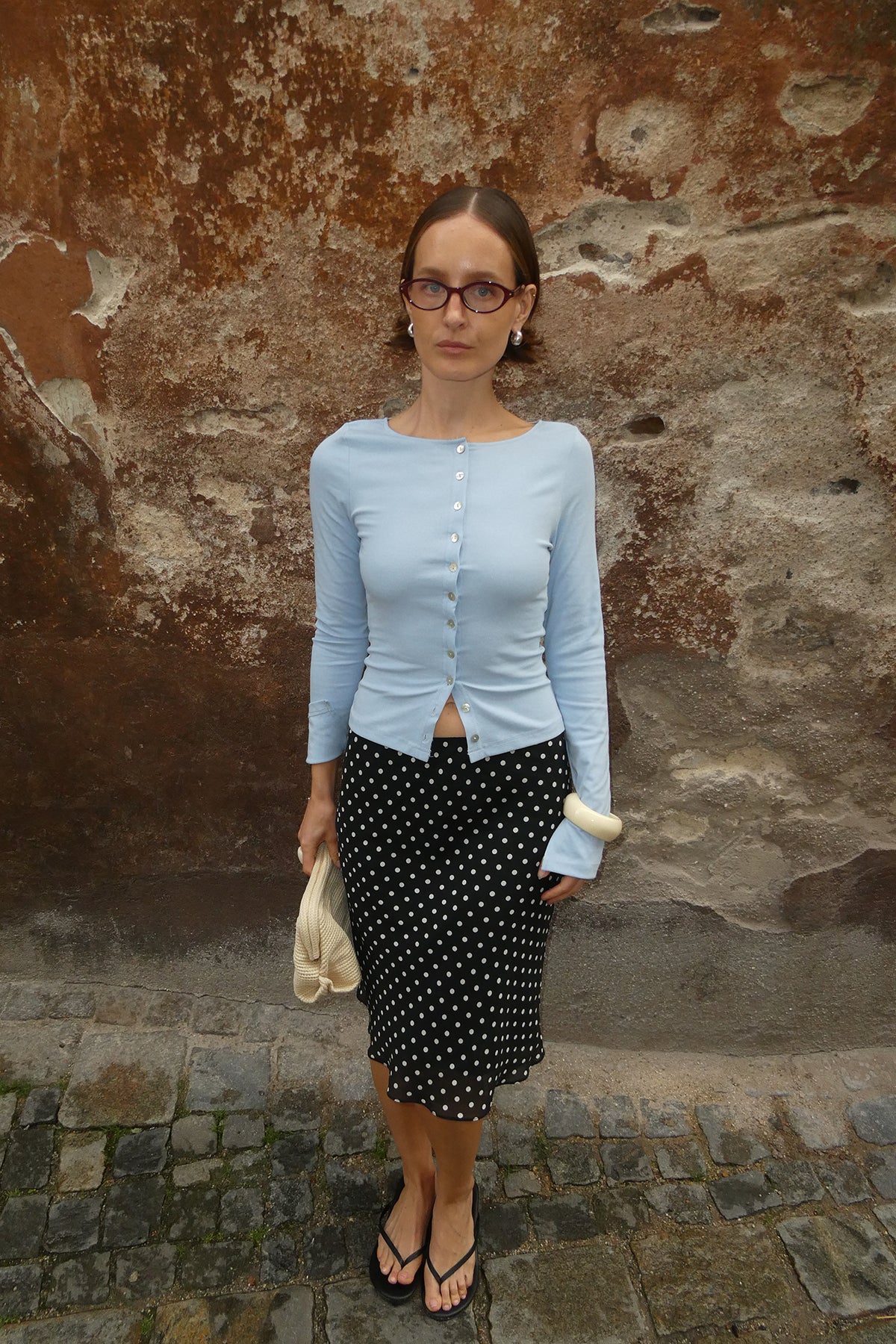 Button-Through Long Sleeve Top Cielo