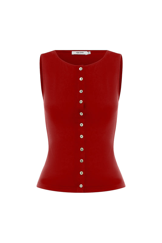 Button-Through Tank Rossa