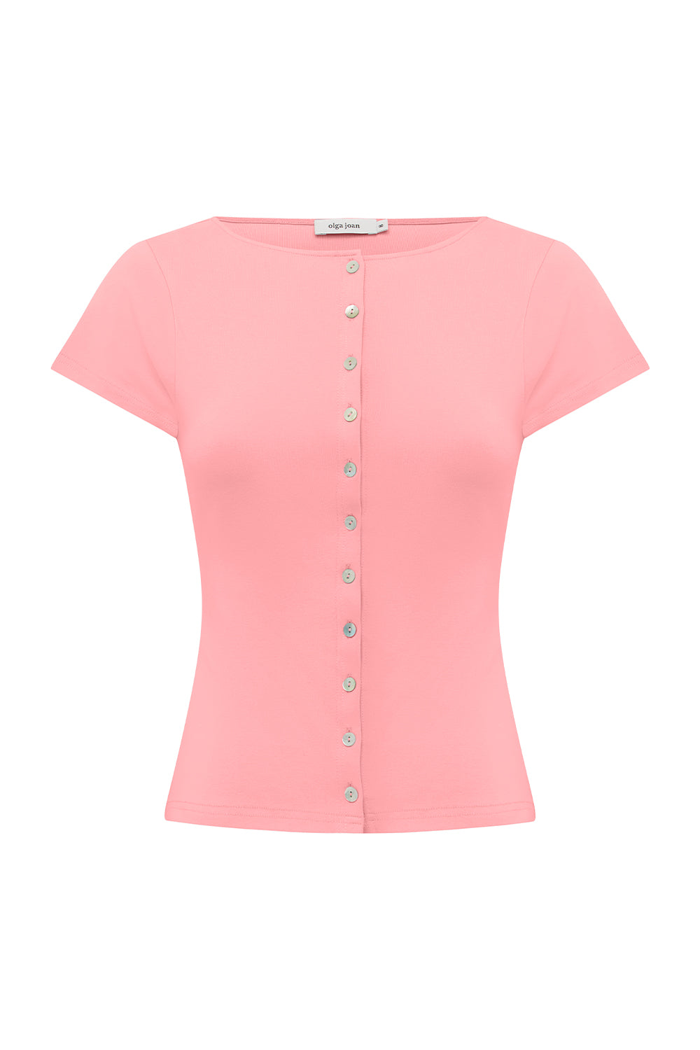 Button-Through Tee Rosa