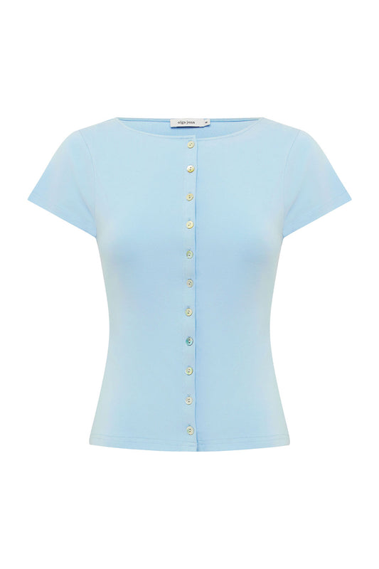 Button-Through Tee Cielo