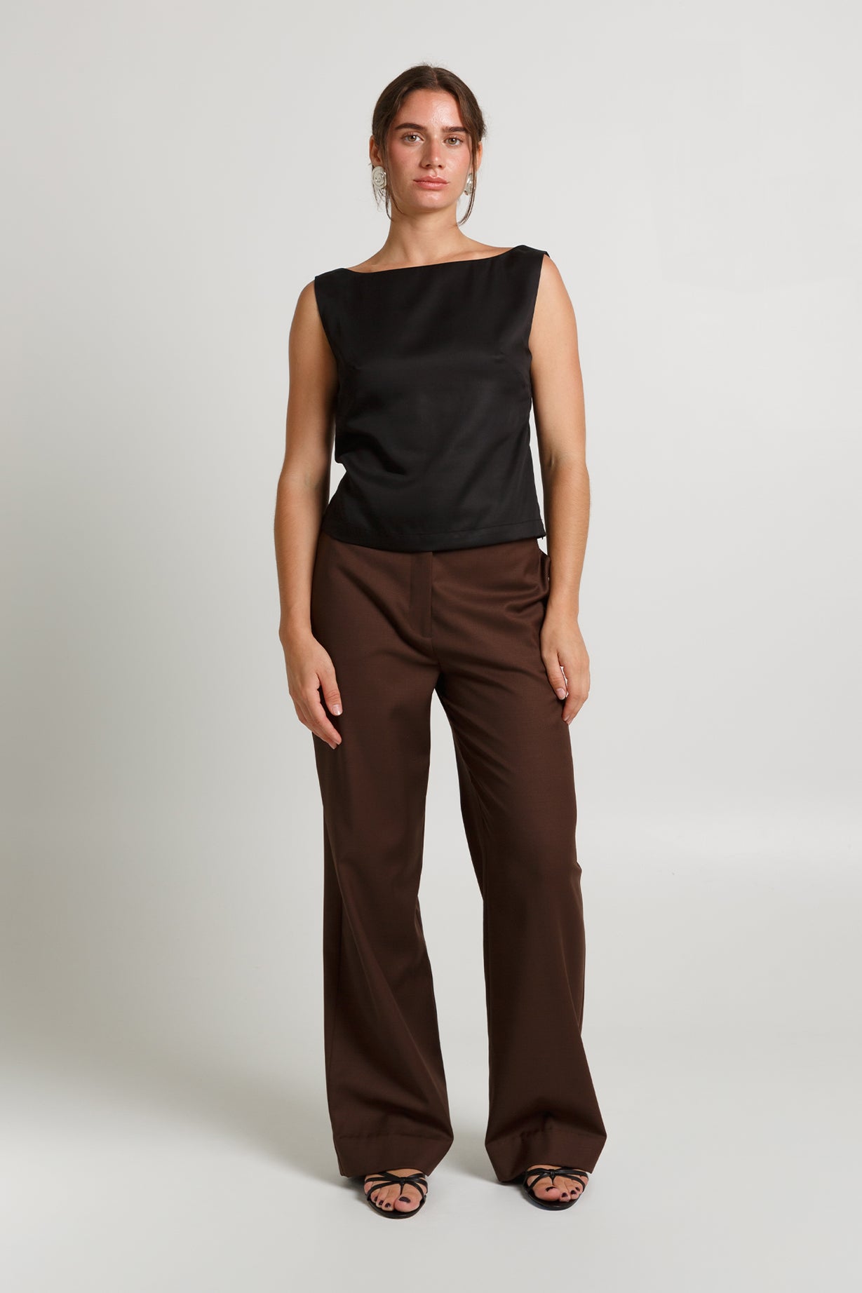 Cowl Back Top Nera