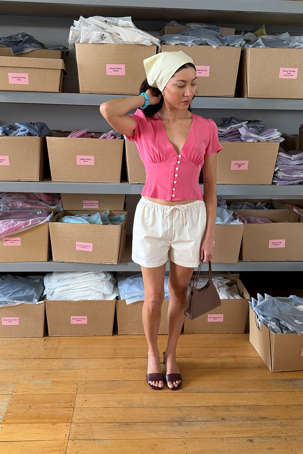 Cap-Sleeve Top Rosa Rosa