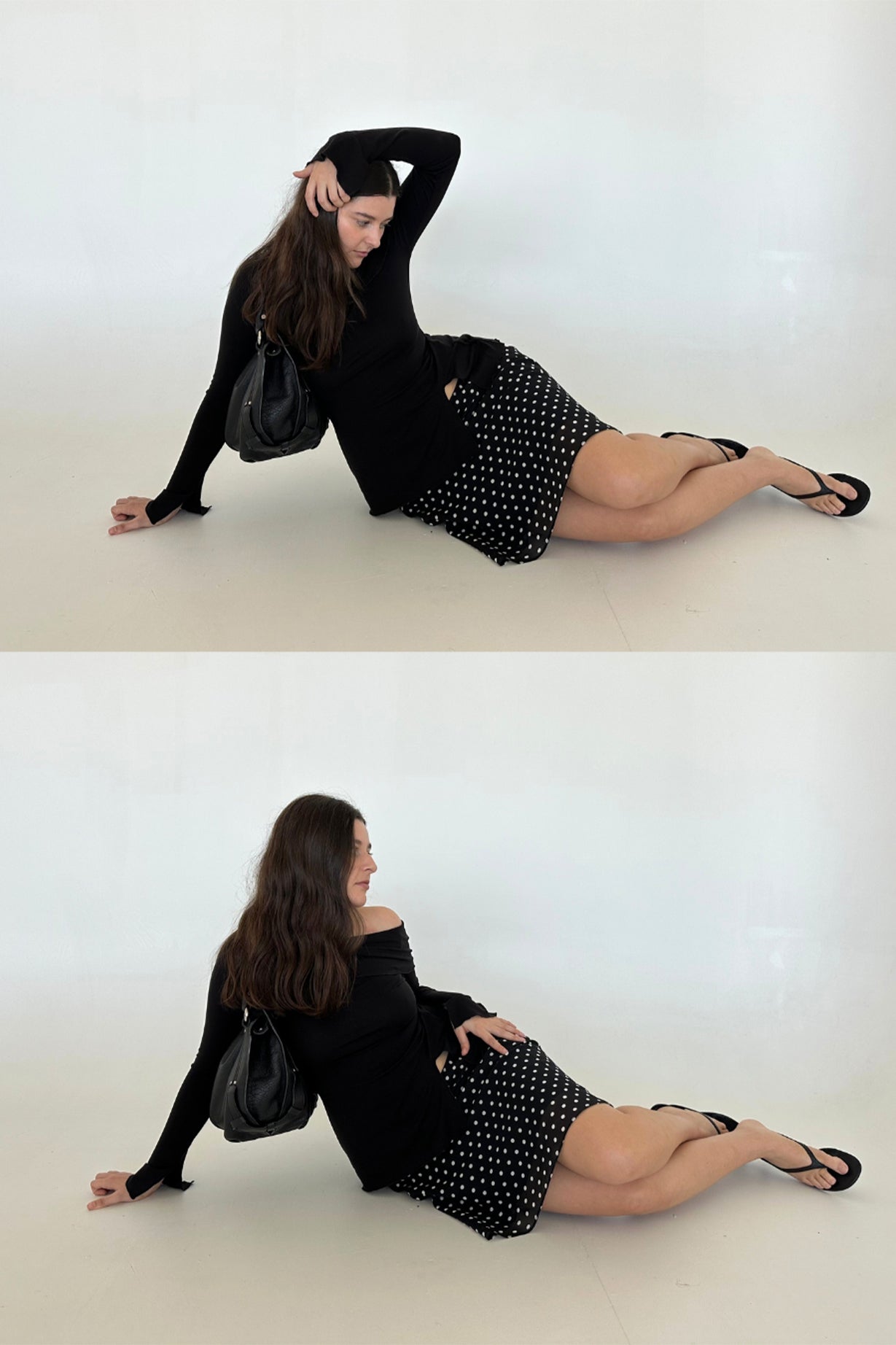 Bardot Long Sleeve Top Nera