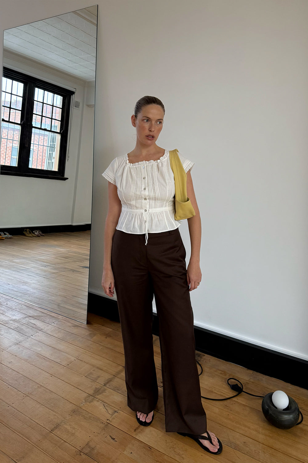 Pintuck Blouse Bianca