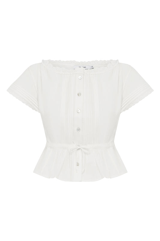 Pintuck Blouse Bianca