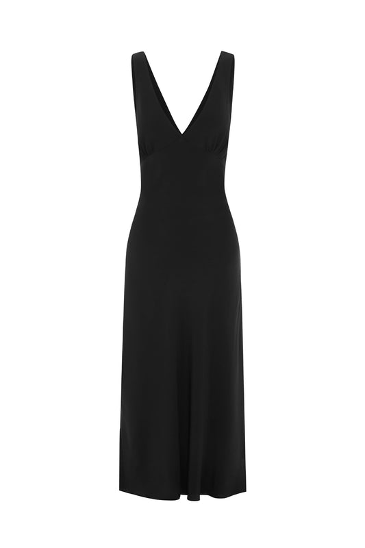 Plunge Bias Dress Nera