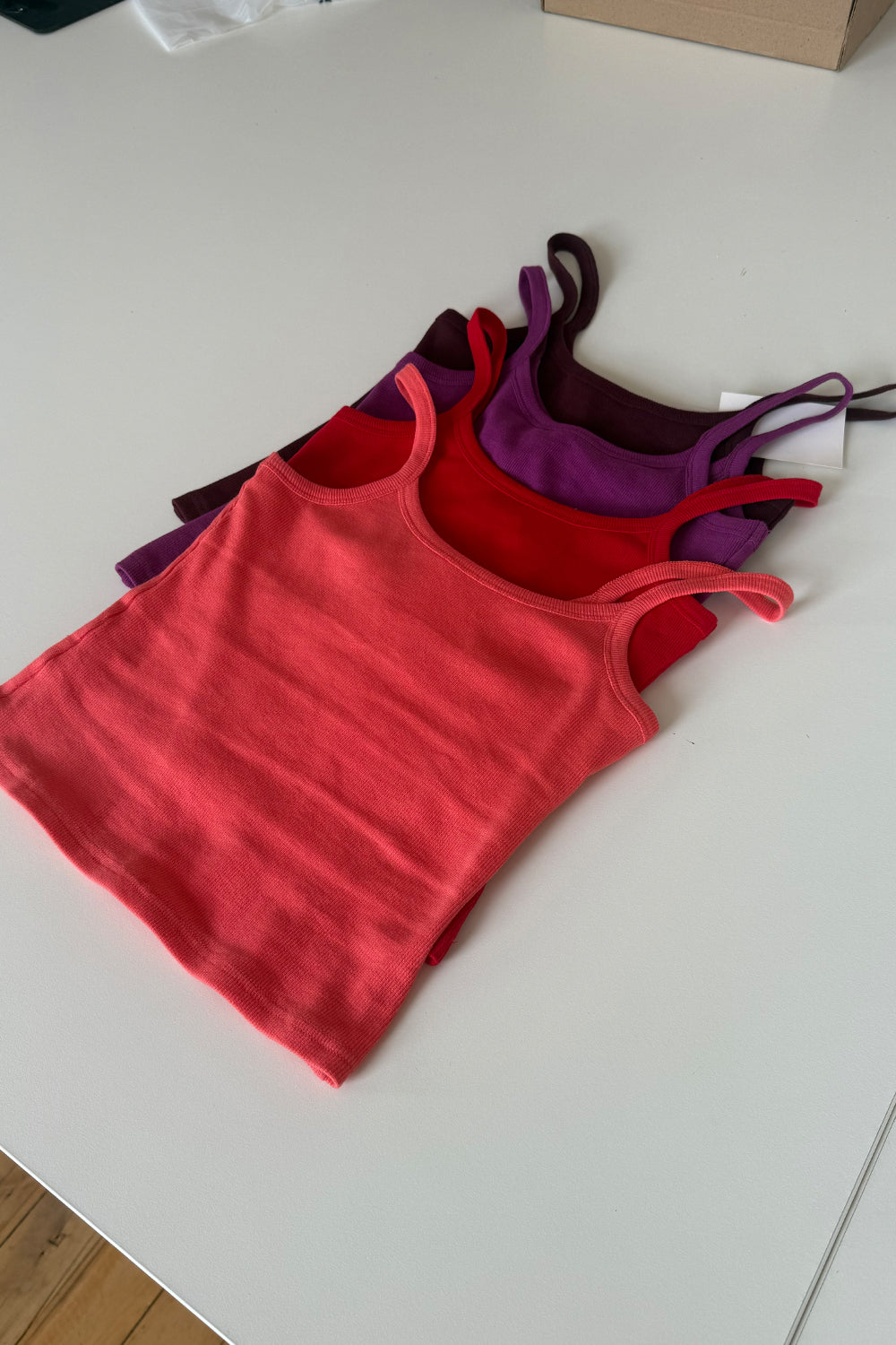 Ribbed Singlet Corallo