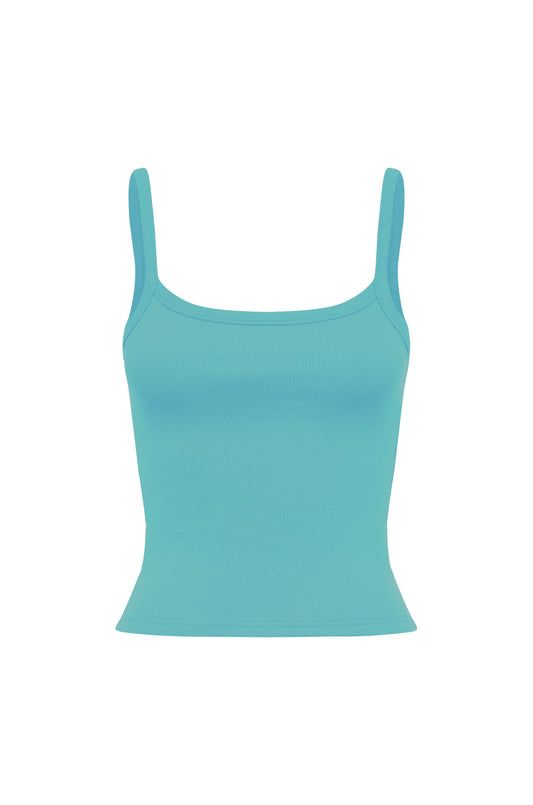 Ribbed Singlet Turchese