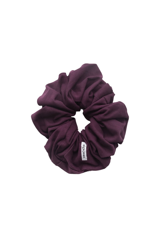 Oversized Scrunchie Aubergine Cotton