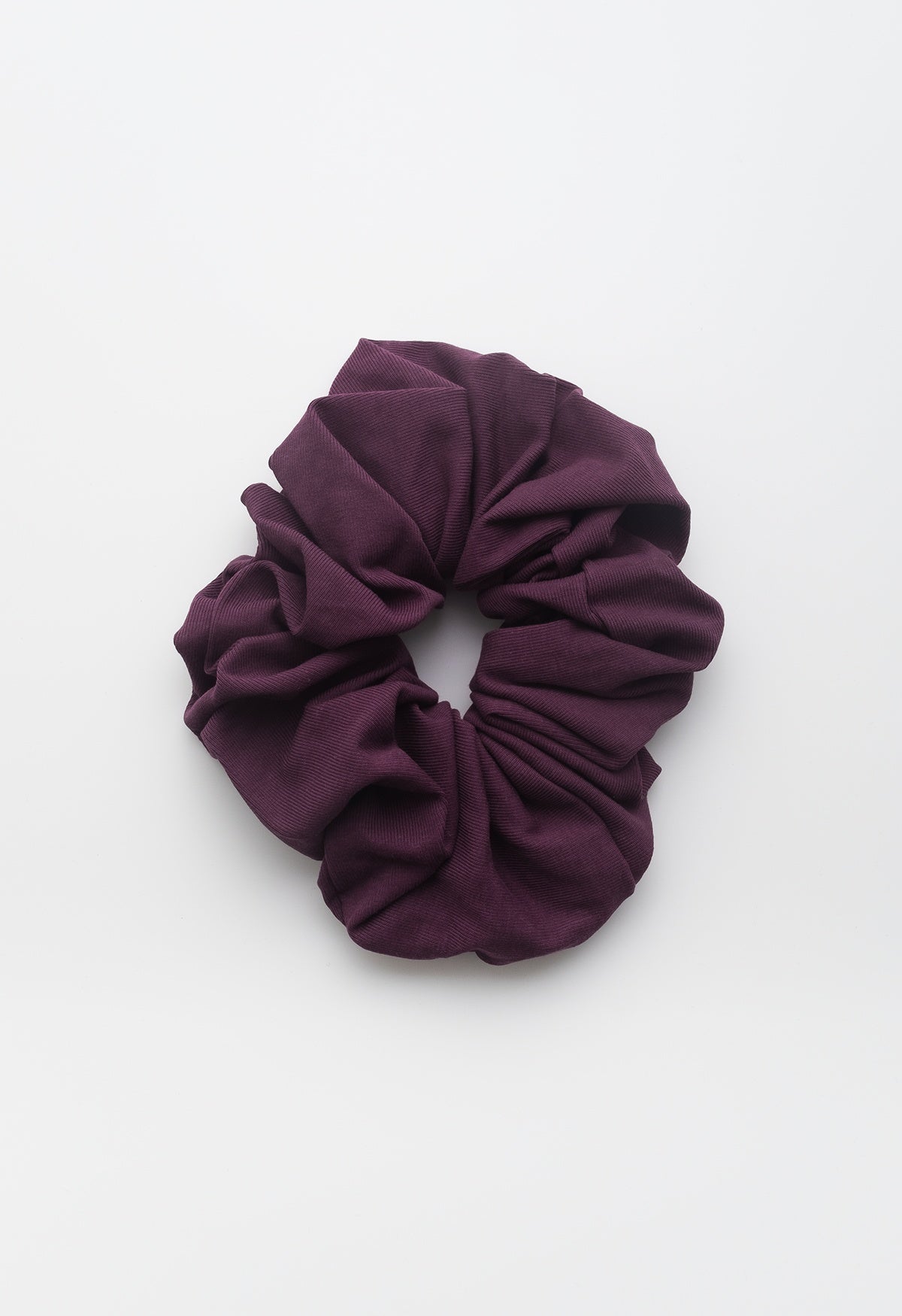 Oversized Scrunchie Aubergine Cotton