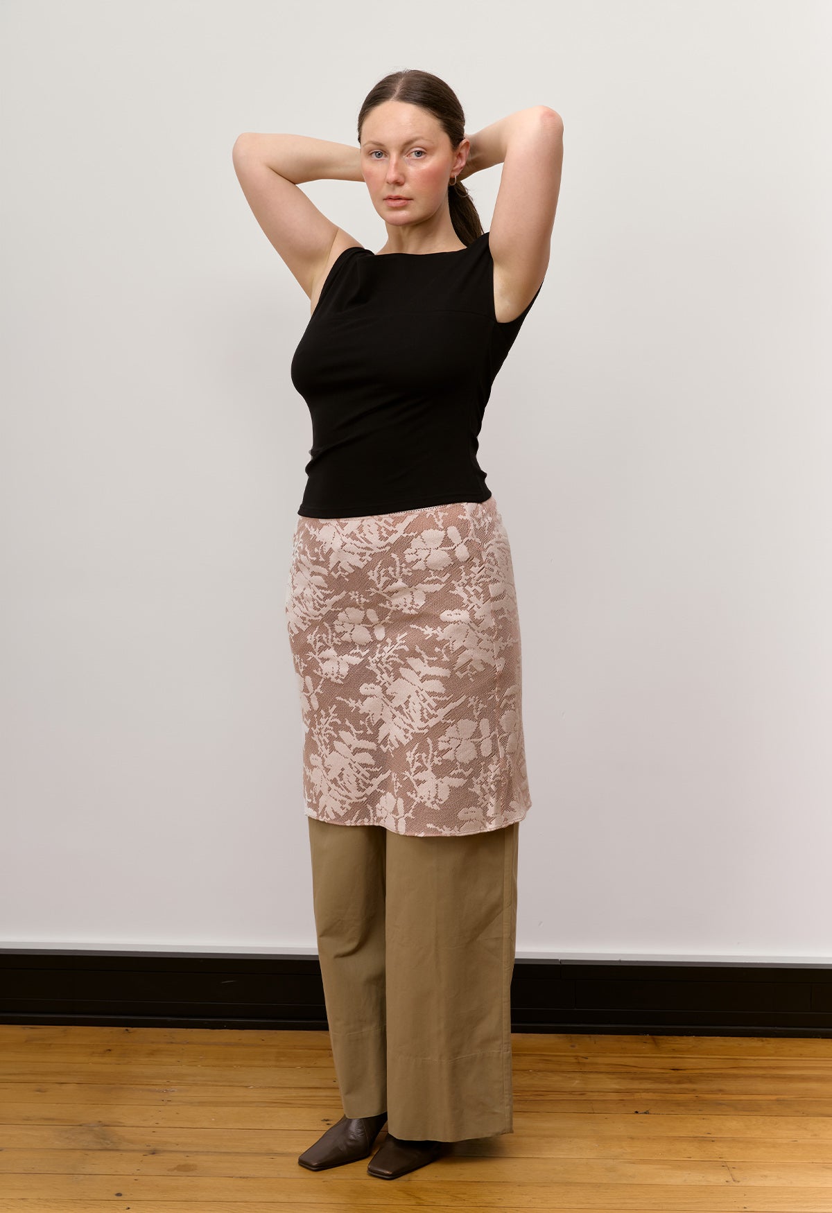 Bias Knee Skirt Petalo Lace