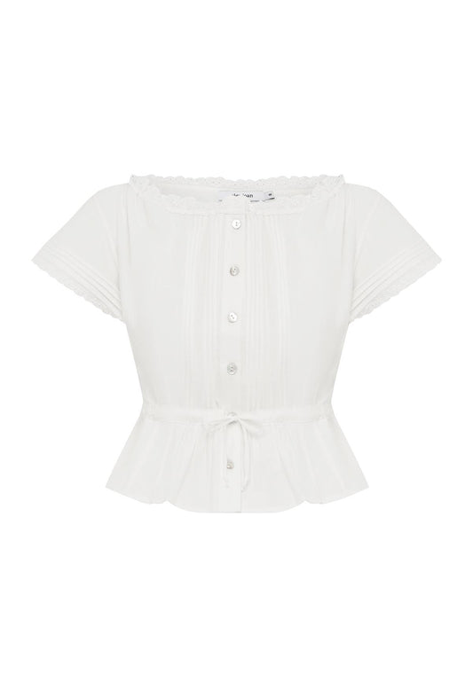 Pintuck Blouse Bianca