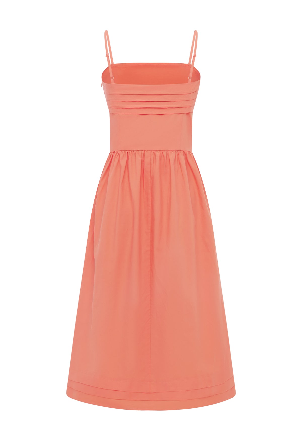 Pintuck Midi Dress Corallo