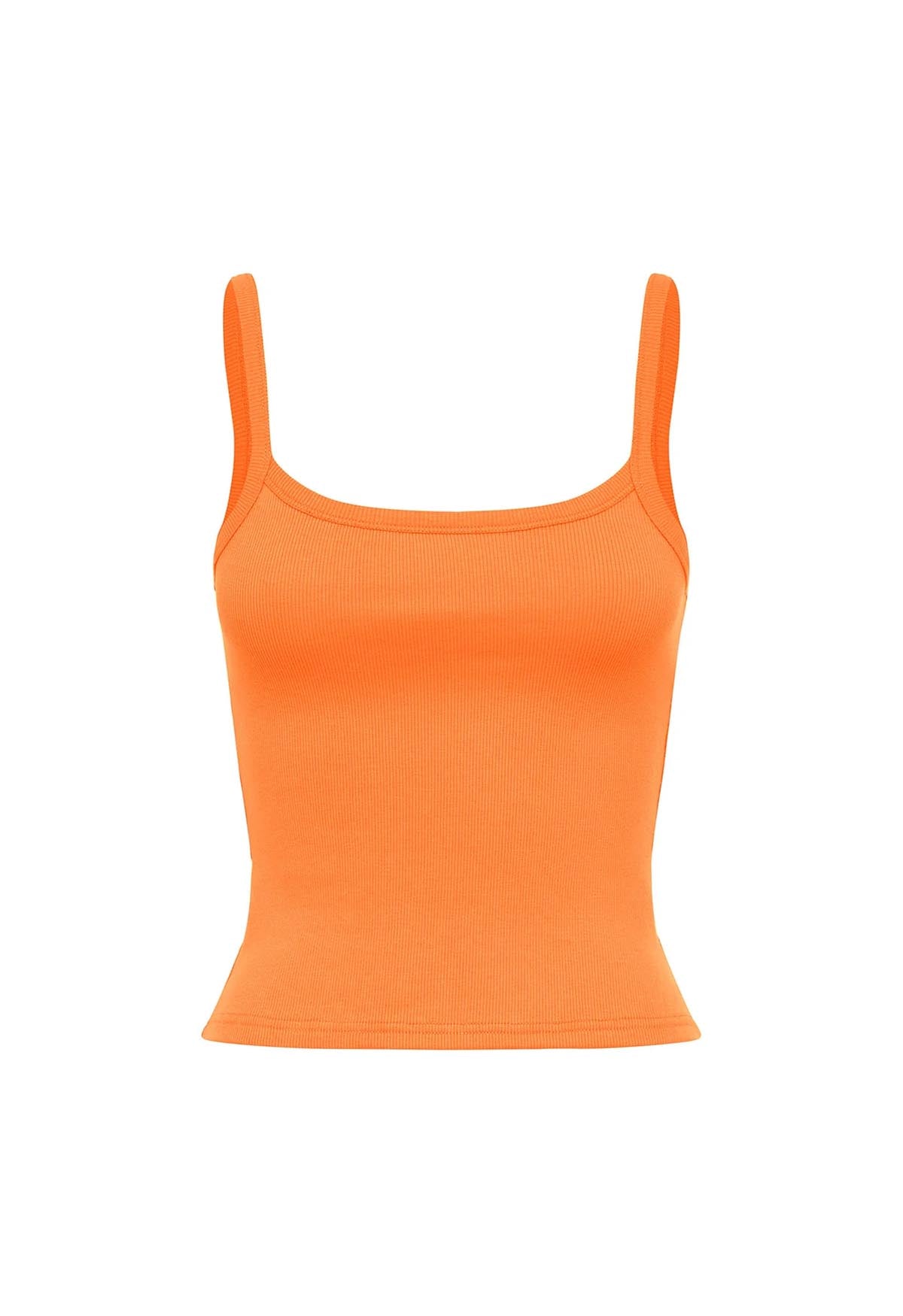Ribbed Singlet Mandarino
