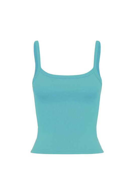 Ribbed Singlet Turchese