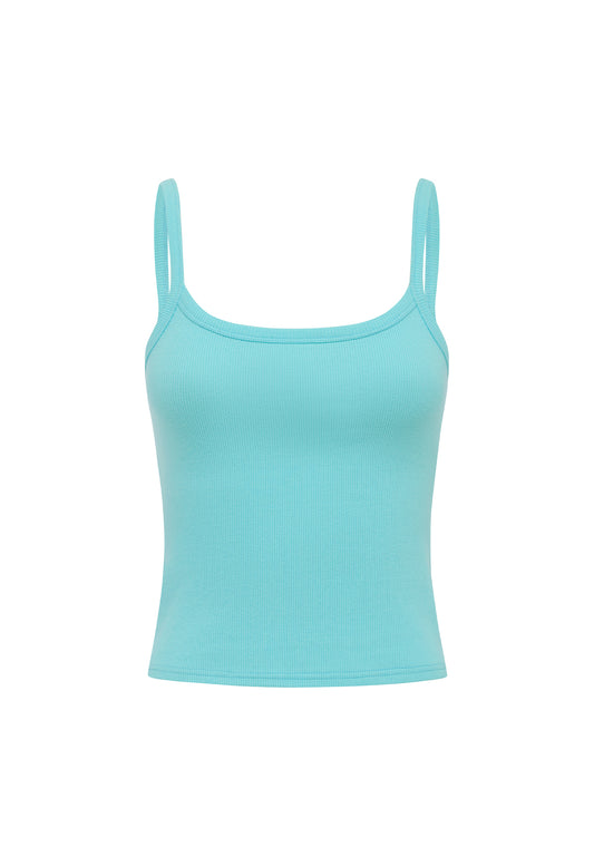 Ribbed Singlet Turchese