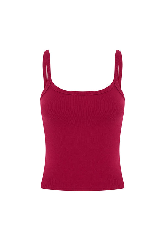 Ribbed Singlet Vino Rosso