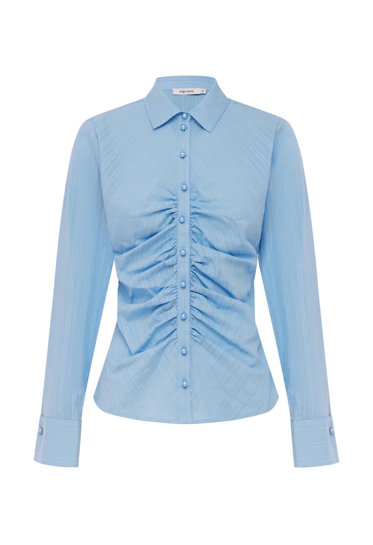 Ruched Front Shirt Azzurra