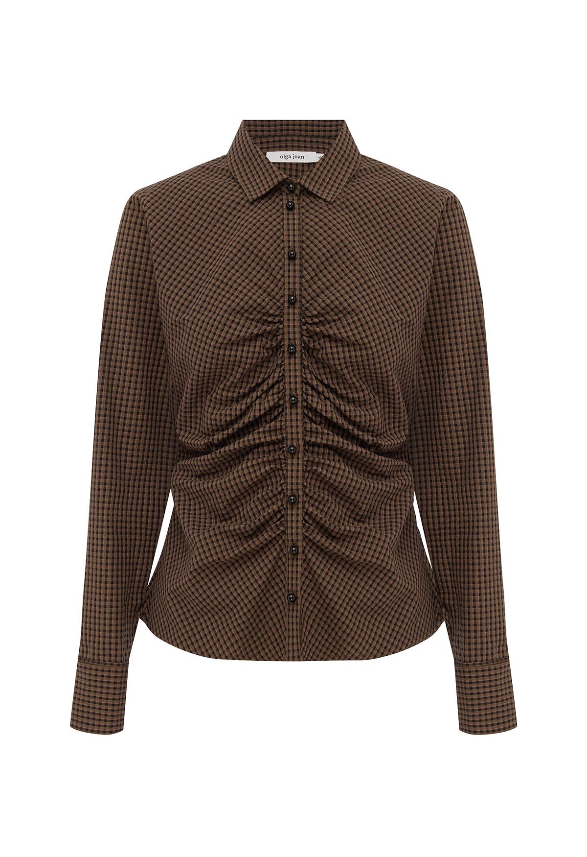 Ruched Front Shirt Ciocco Check