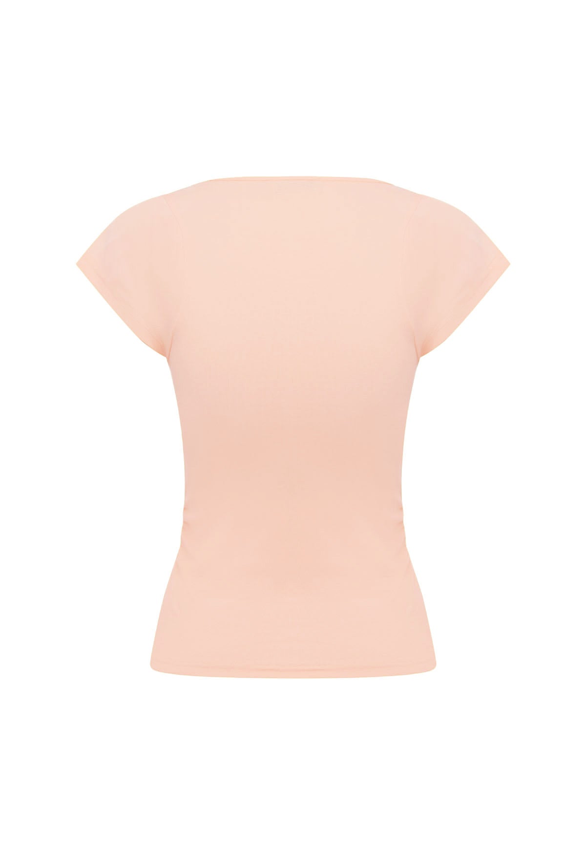 Ruched Plunge Cap Sleeve Top Petalo