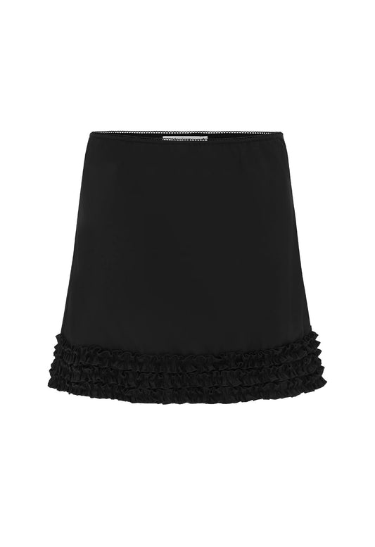 Ruffle Mini Skirt Nera