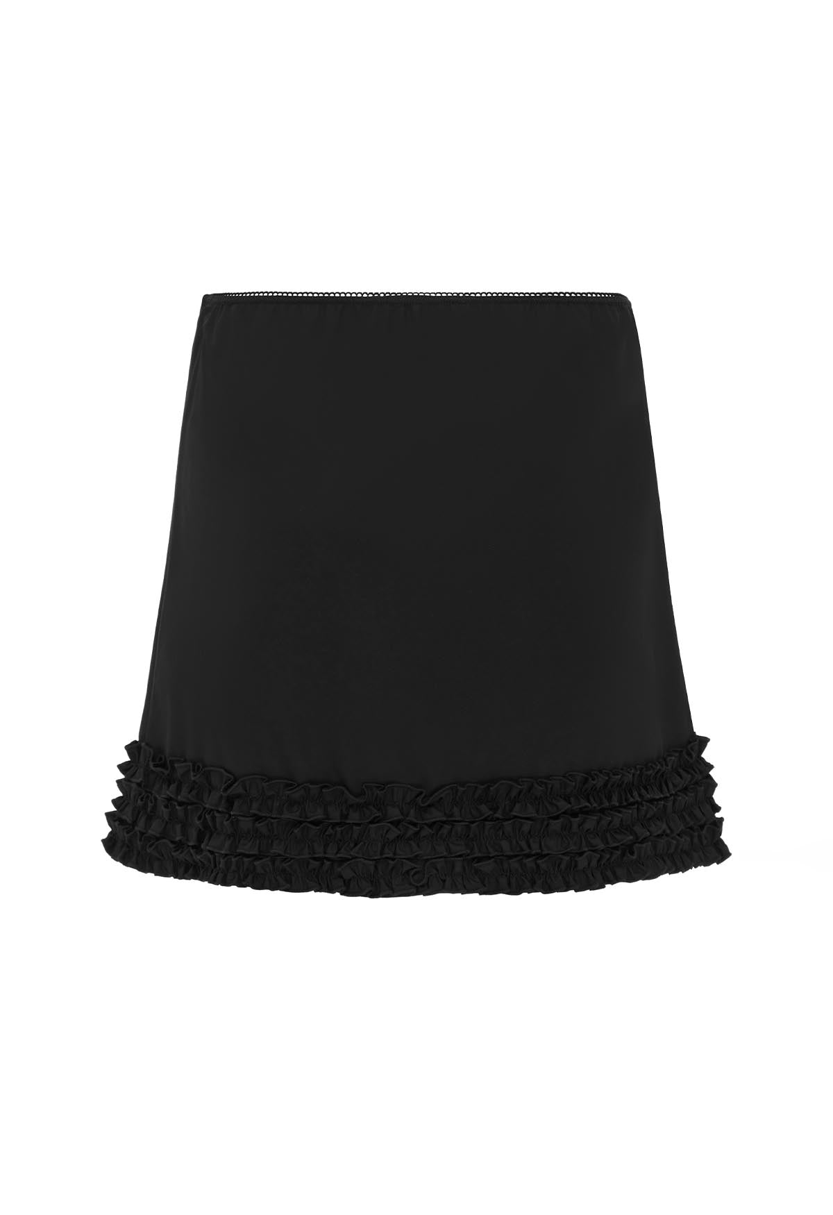 Ruffle Mini Skirt Nera