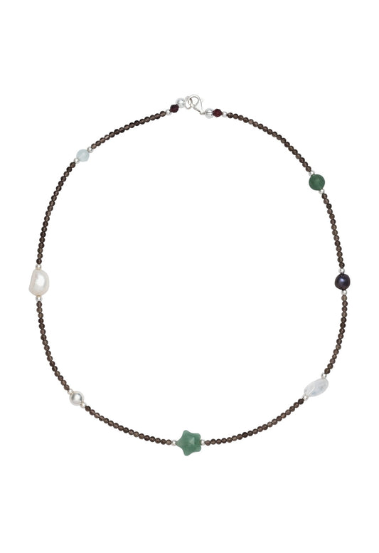 Sun Ray Astra Necklace Smoky Quartz
