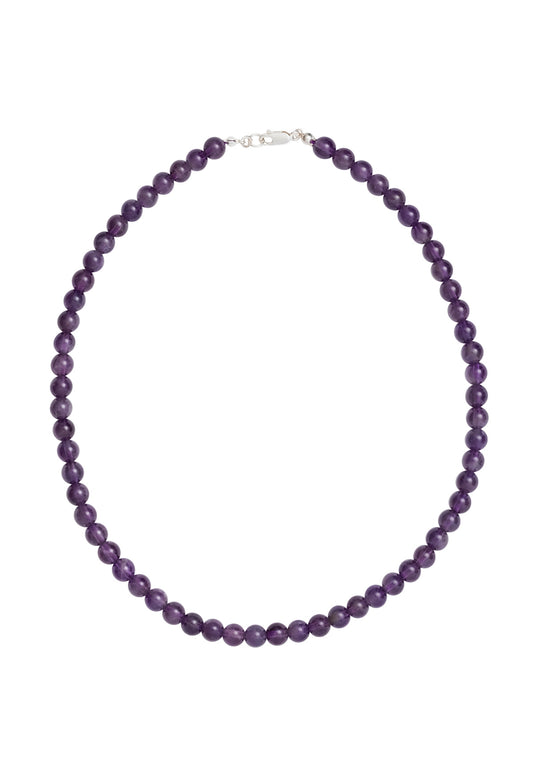 Sun Ray Necklace Amethyst Silver 6mm