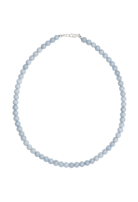 Sun Ray Necklace Angelite Silver 6mm