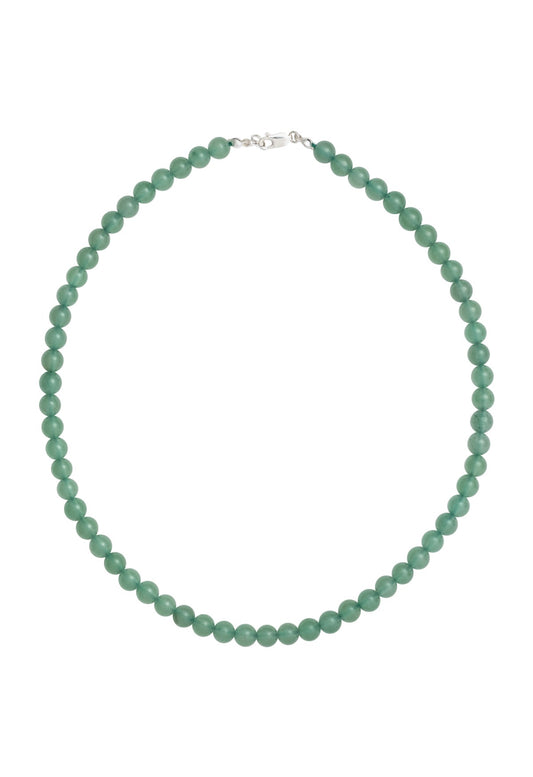 Sun Ray Necklace Aventurine Silver 6mm