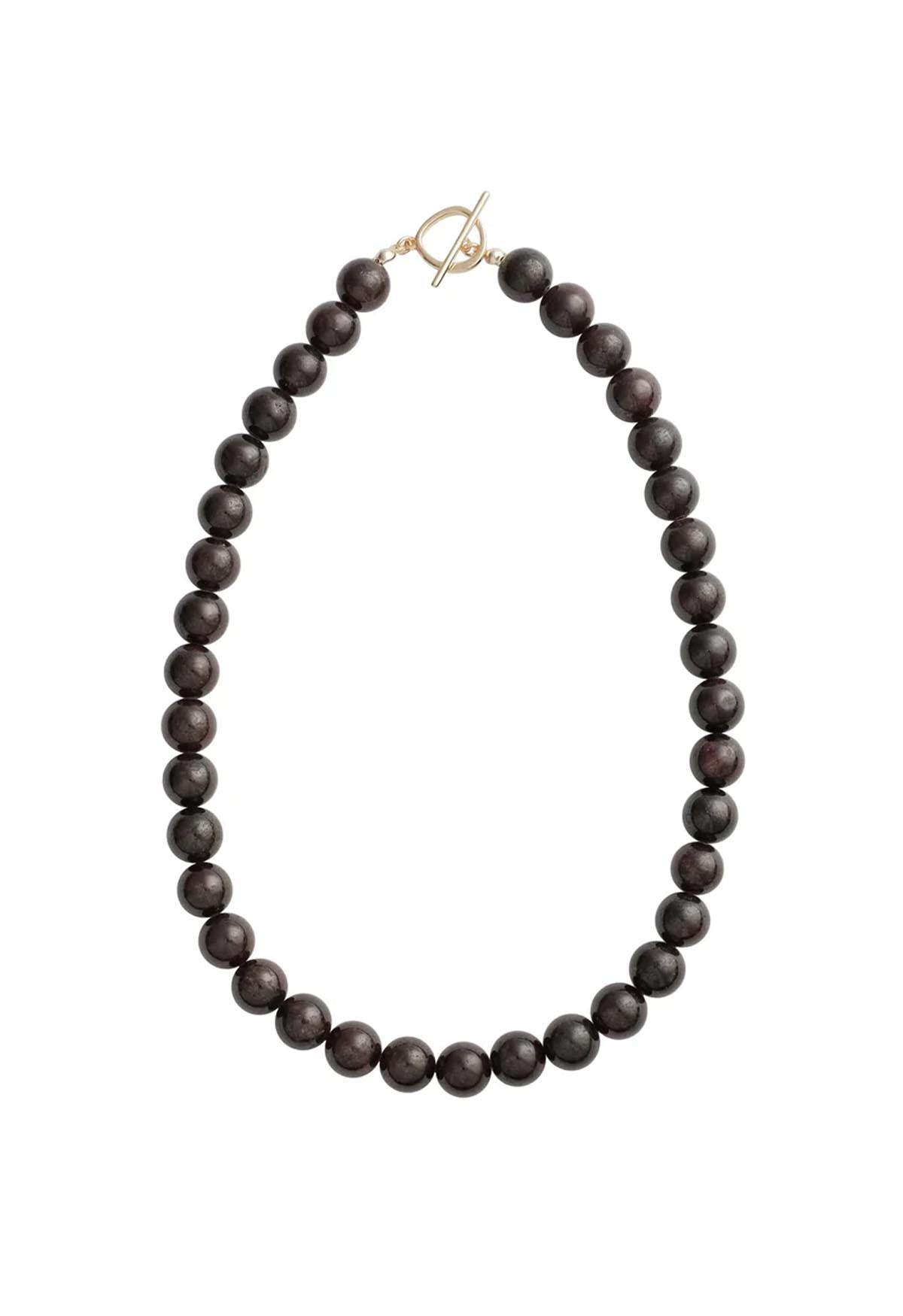 Sun Ray Necklace Garnet Gold 10mm