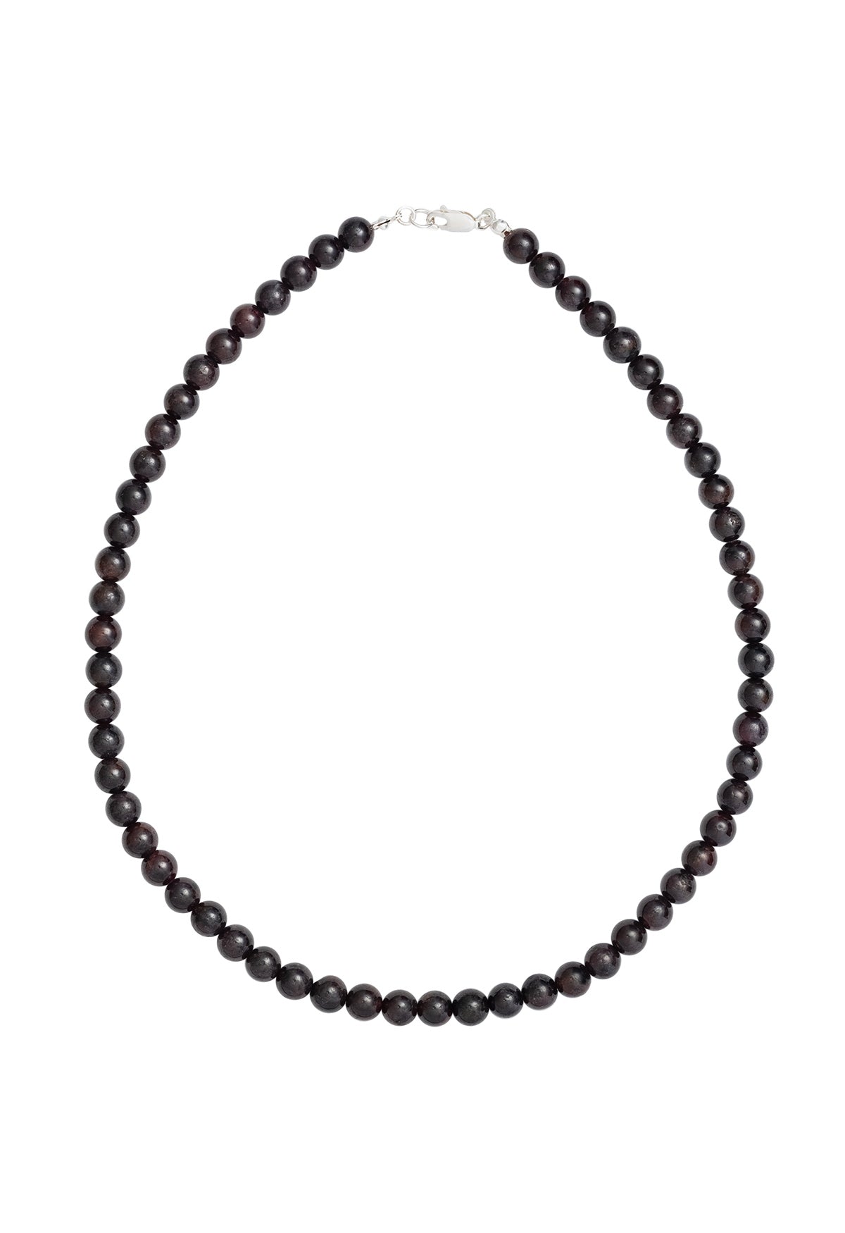Sun Ray Necklace Garnet Silver 6mm