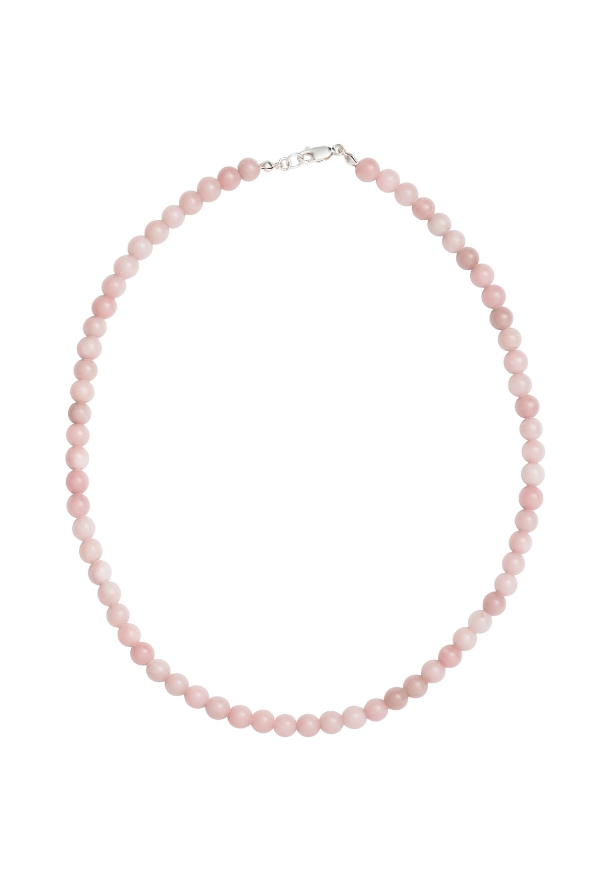 Sun Ray Necklace Pink Opal Silver 6mm