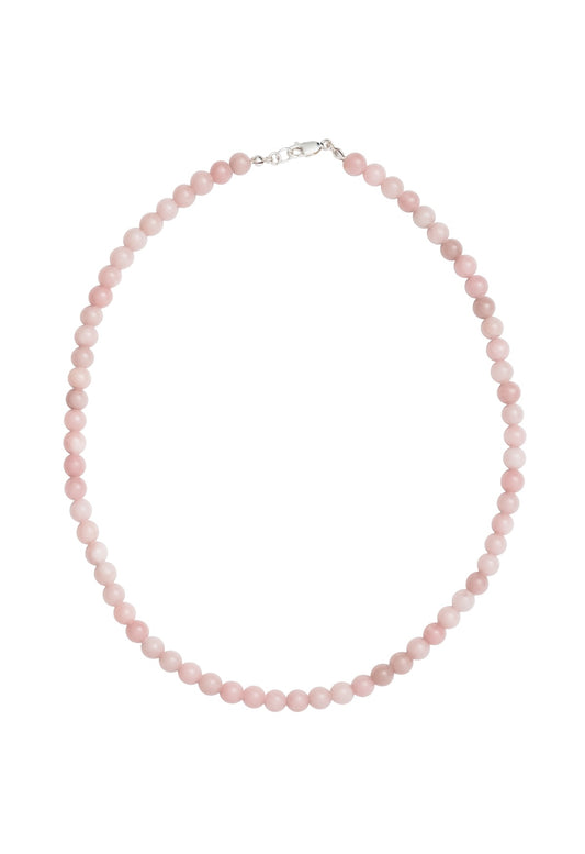 Sun Ray Necklace Pink Opal Silver 6mm
