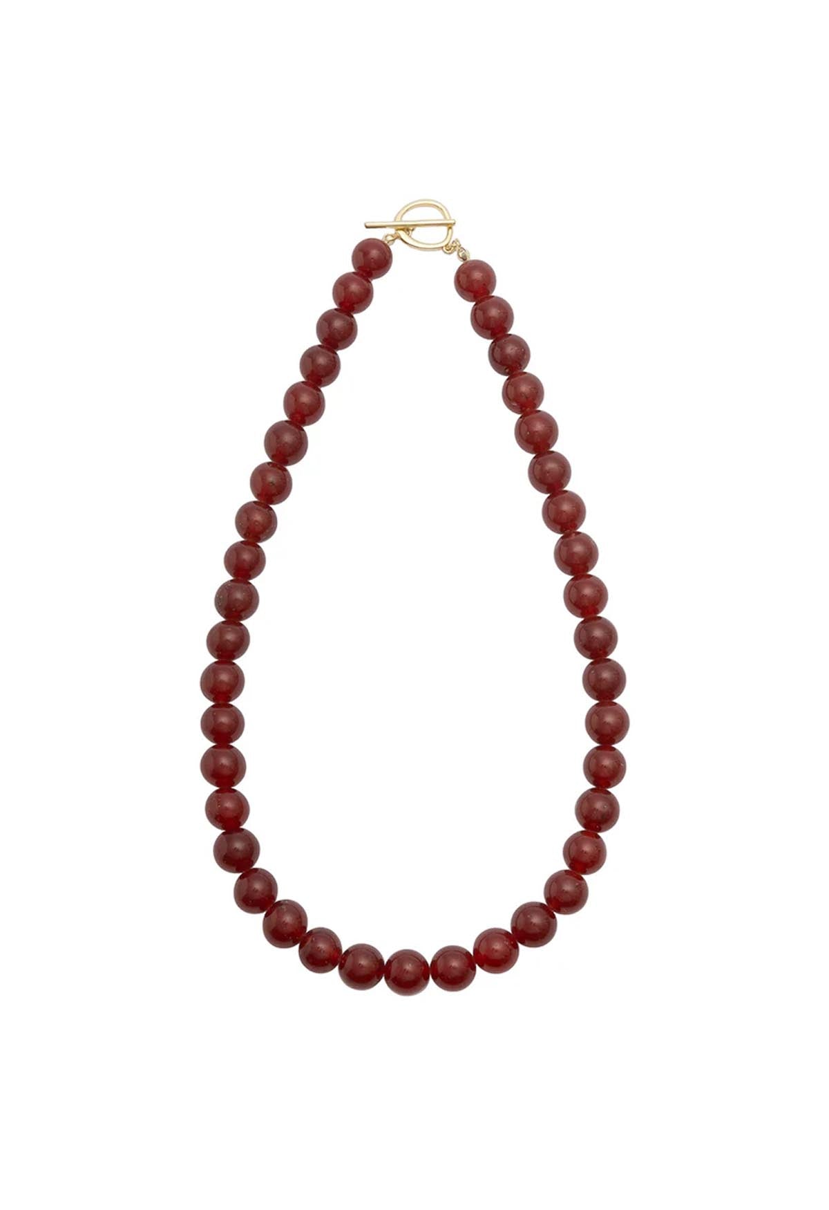 Sun Ray Necklace Red Jade 10mm