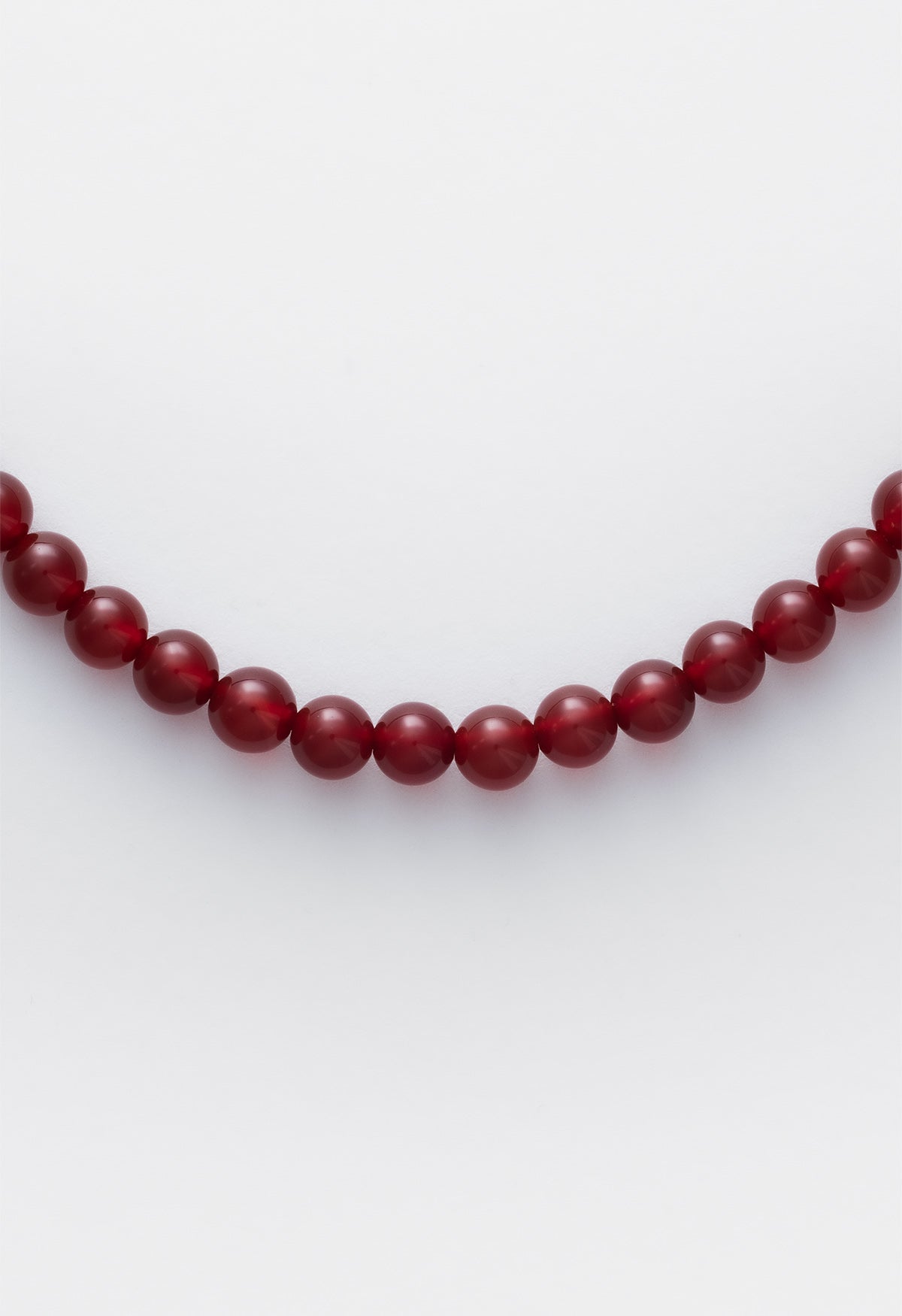 Sun Ray Necklace Red Jade Silver 6mm