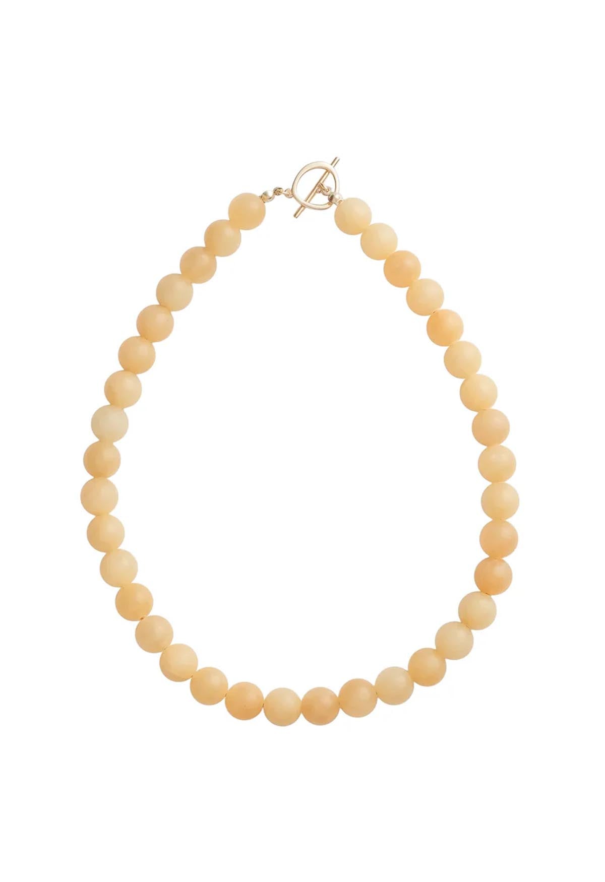 Sun Ray Necklace Yellow Jade Gold 10mm