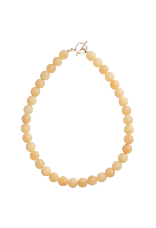 Sun Ray Necklace Yellow Jade Gold 10mm