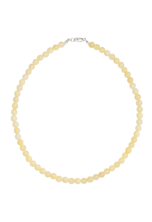 Sun Ray Necklace Yellow Jade Silver 6mm