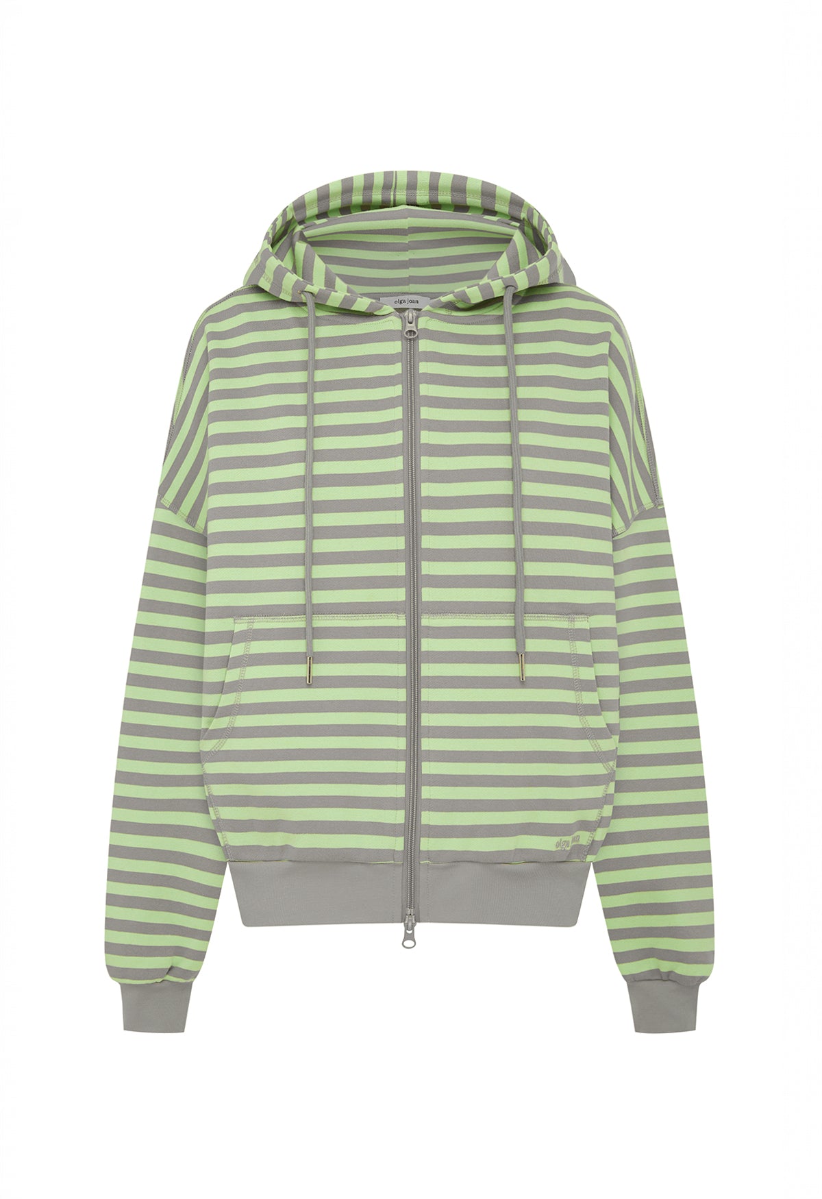Zip Hoodie Menta Stripe
