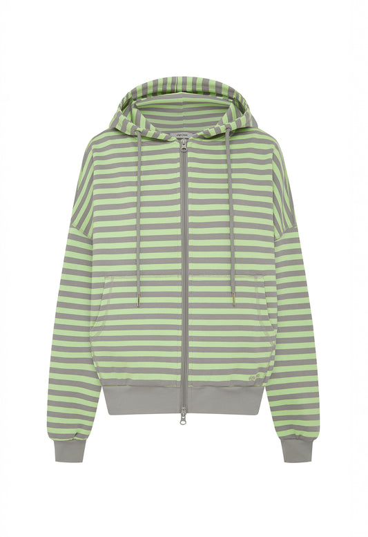 Zip Hoodie Menta Stripe