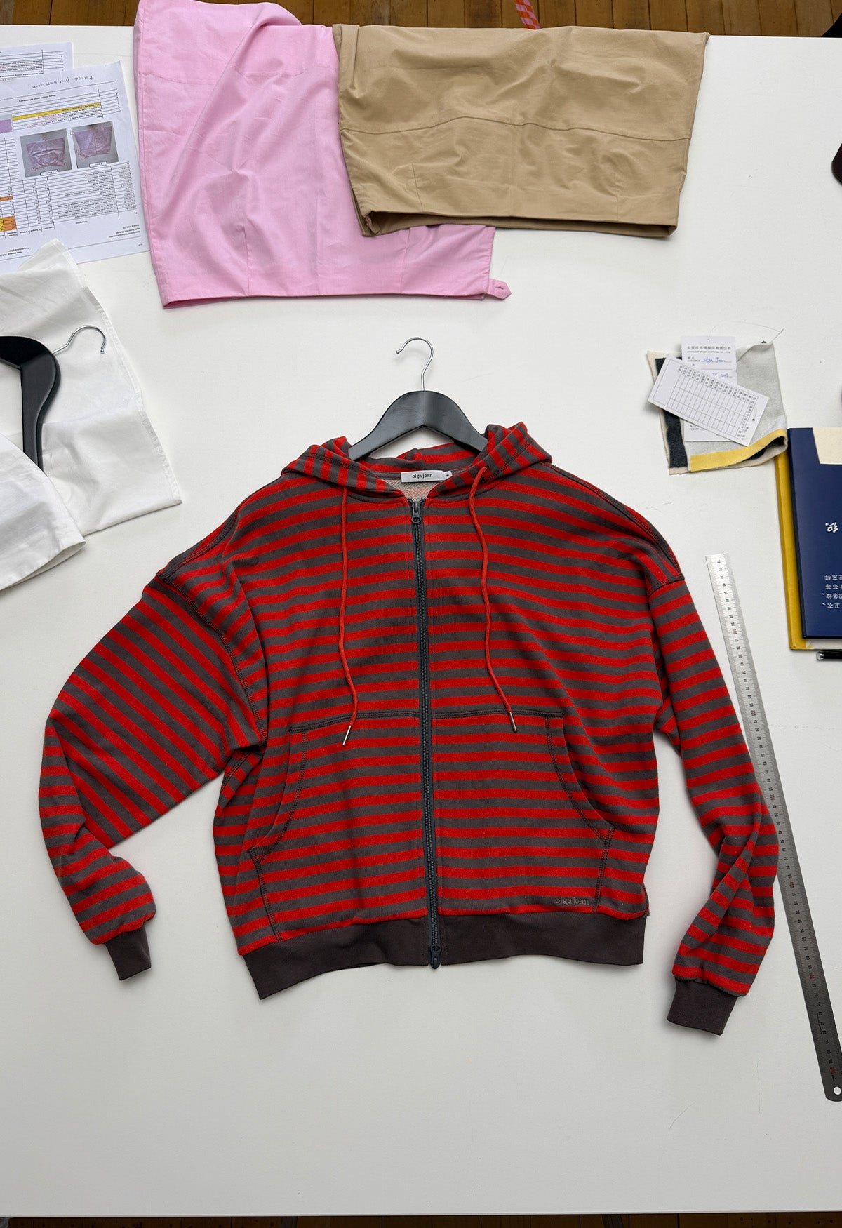 Zip Hoodie Pomodoro Stripe