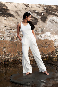 Hemp Ribbed Singlet White