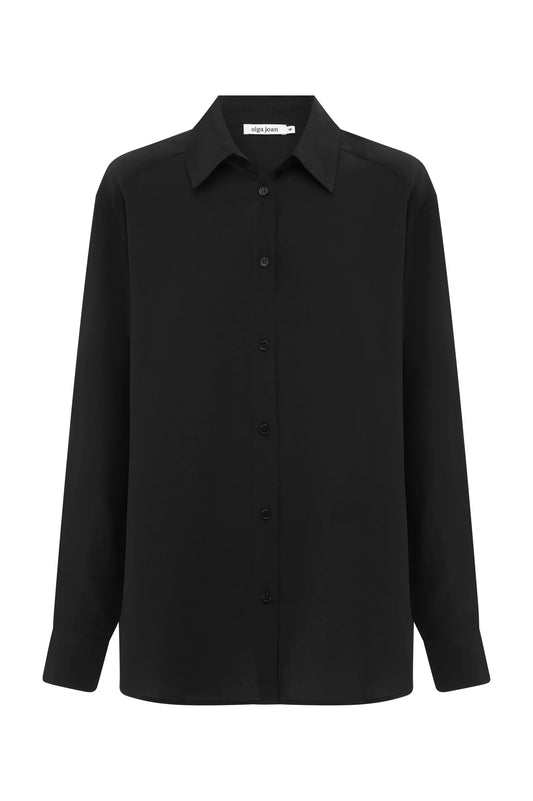 Relaxed Long Sleeve Silk Shirt Nera
