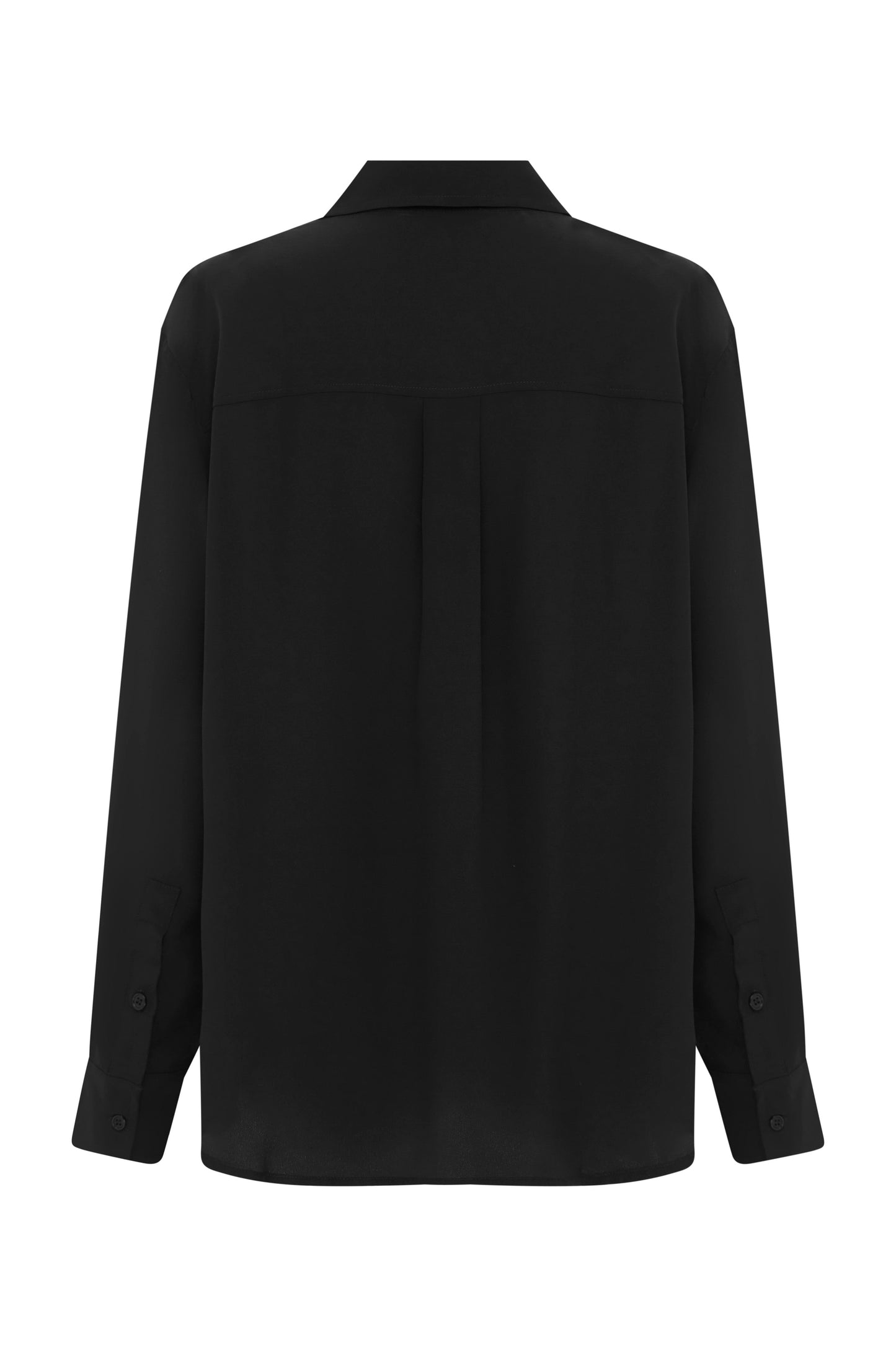 Relaxed Long Sleeve Silk Shirt Nera